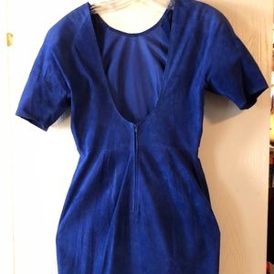 Suede backless cocktail dress